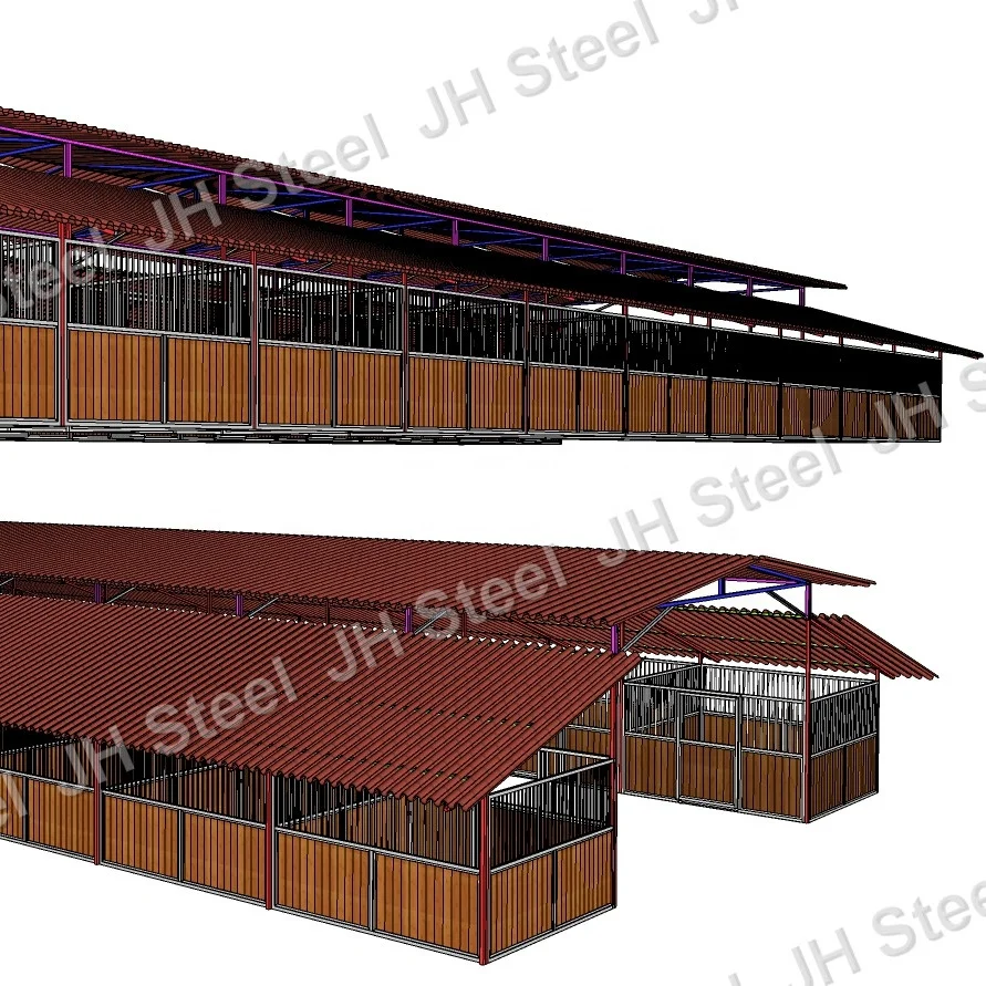 Priefert bamboo wood horse stables boxs horse stalls with optional roof  factory wholesale price