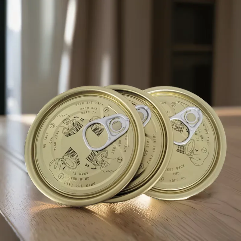 TFS Tin Lid 401# EOE Full Aperture - Round  Lacquer Printed easy open can lid  for empty cans