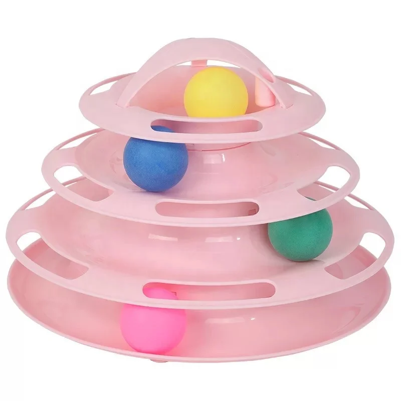 4 Layers Interactive Funny Turntable Crazy Ball Disk Cat Toy for Kitten Cats Pet Products