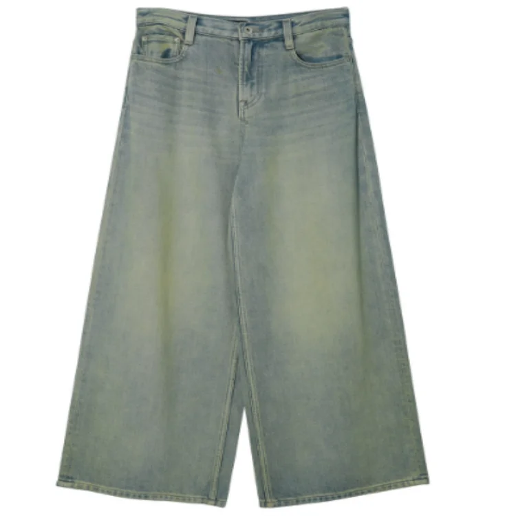 Spring new product casual loose retro gradient Tencel soft large wide leg jeans