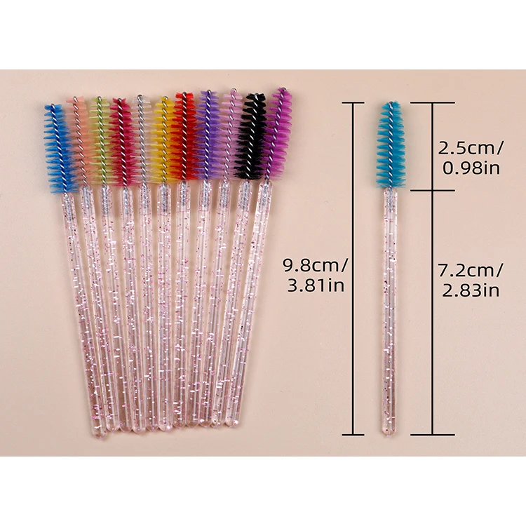 50Pcs Per Bag Disposable Makeup tools Powder Crystal Eye Brow Lash Cleaning Mascara Wand Eyelash Extension Spoolie Brush