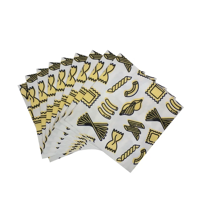 
Disposable Degradable Family Party 33x33cm 2ply Funny Print Paper Napkins for Dinner 