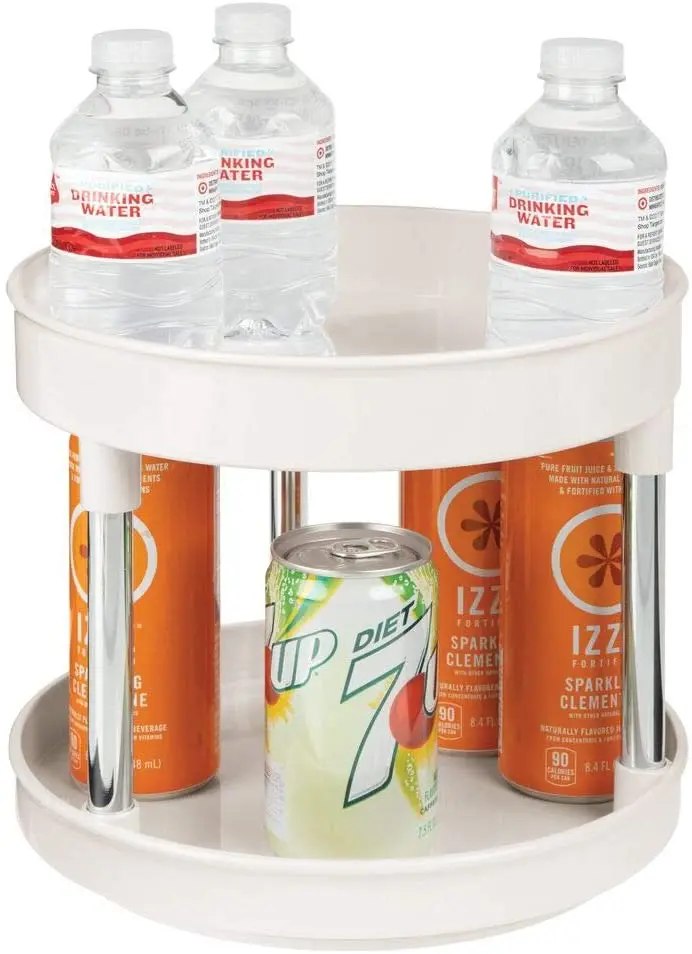 Suitable for cabinets, pantry, refrigerator, workbench, 2 floors Lazy Susan turntable food storage container