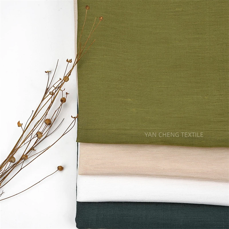 Smooth plain color soft high quality custom designer multi color 140cm flax silk linen blend flax fabric for women abaya dress