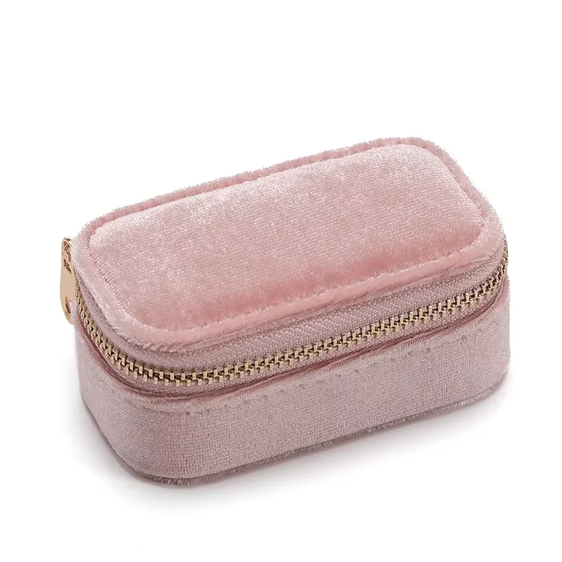 Wholesale Factory Supply Premium Velvet Travel Jewelry Organizer Mini Portable Ring Earring Box Storage Bag