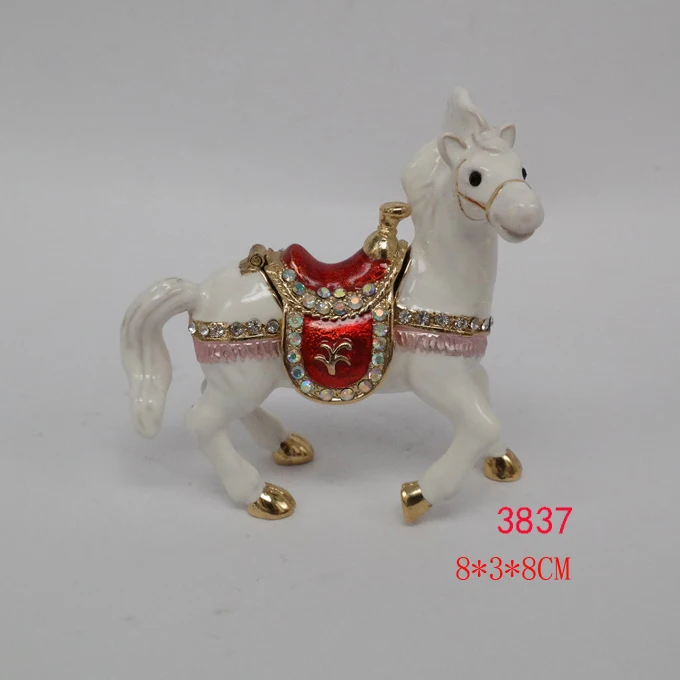 Big size metal horse figure rhinestone enamel horse gifts for new year gifts