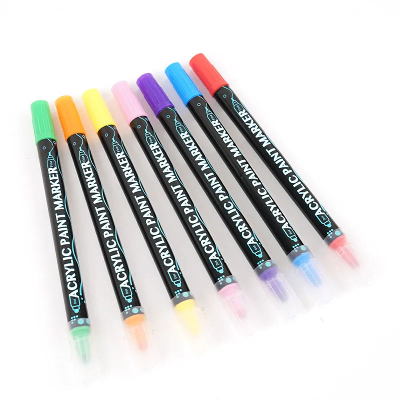 Factory Premium 36-Color Pigment Water-proof Quick-Drying Double-Ended Acrylic Marker Pen with Plastic Material
