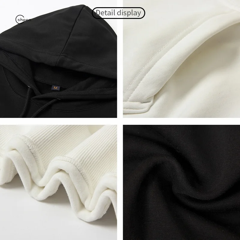 Custom logo 500gsm high quality oversized drop shoulder blank fleece hoodies for men plain white pullover sweatshirts