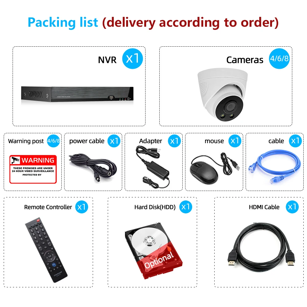 Система домашней безопасности комплект беспроводной Ip-камеры Full Hd сетевой видеорегистратор 8 каналов 4 канала система