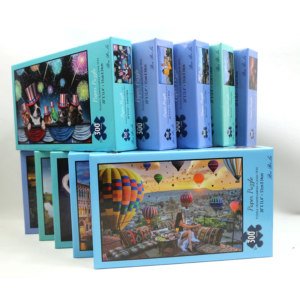 custom 300 pieces Large piece unique Paper Jigsaw Puzzle For Adult