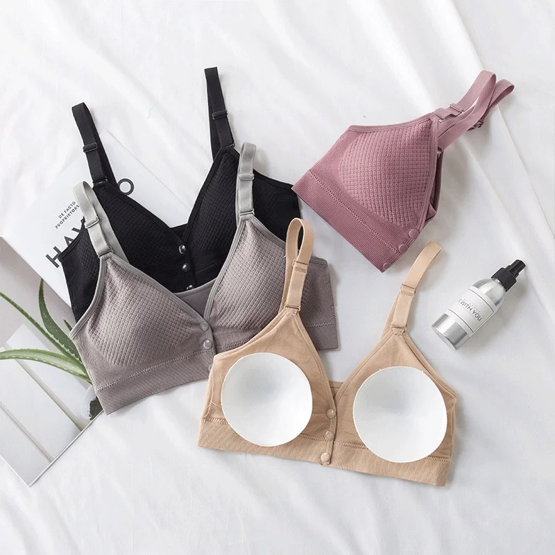 Plus Size Maternity Underwear Breastfeeding Maternity Nursing Bras Women Front Buckle Vest Bra Nursing Bra Cotton