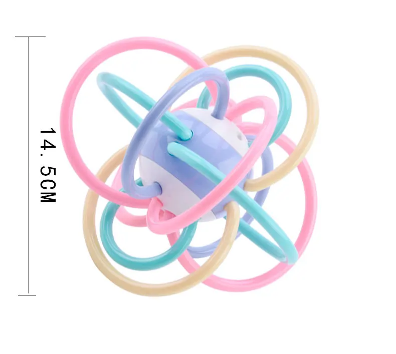 New Design Rattle Soft ABS Plastic Infant Toddler Teething Toy Baby Silicone Teether Ball