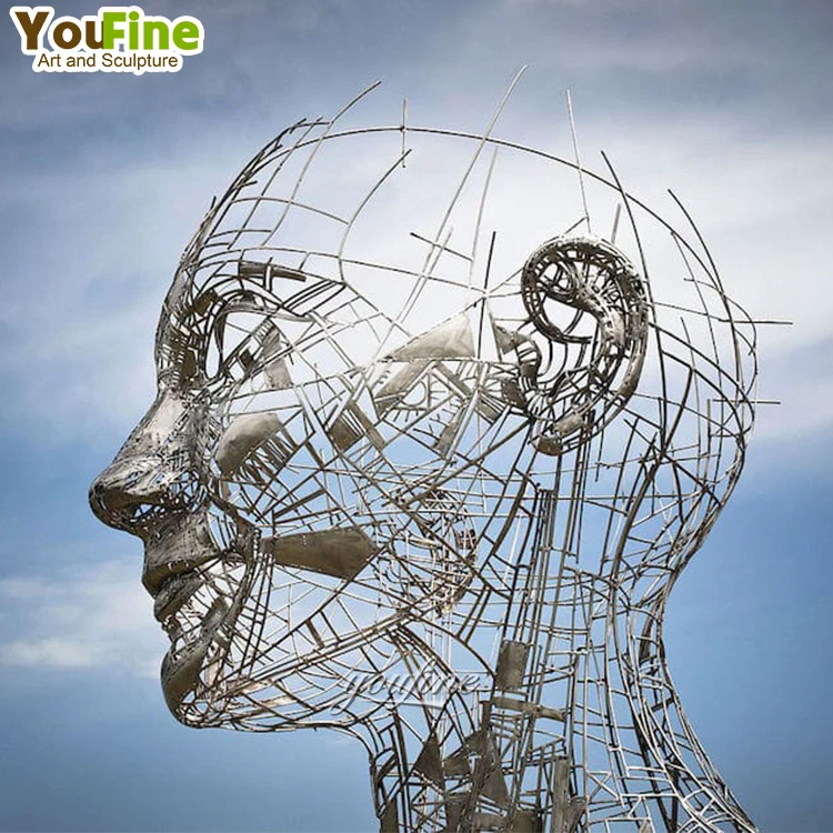 High Quality Modern Life Size Metal Stainless Steel Outdoor Sculpture Abstract Statue For Sale