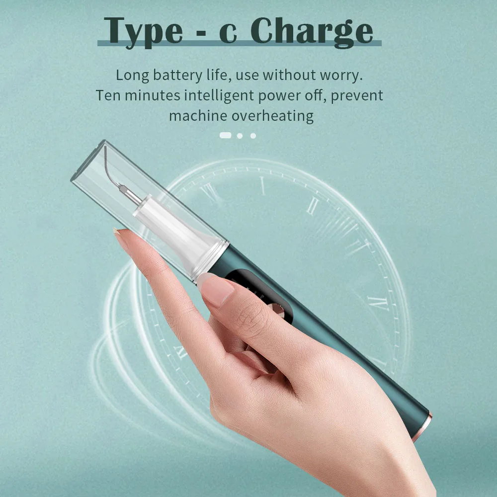 Electric Household Calculus Remover Portable Tooth Cleaner Ultrasonic Dental Scaler with LED spotlight