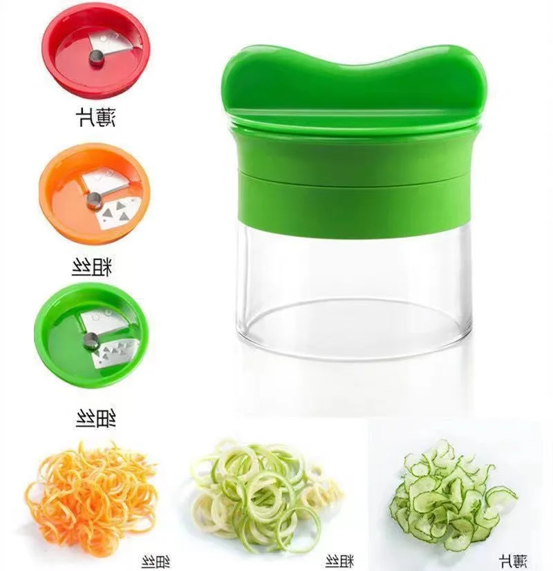 Multifunctional Kitchen Tools Machine 3 In 1 Spiralizer Coarse and fine julienne Slicing Set Manual Vegetable Cutter