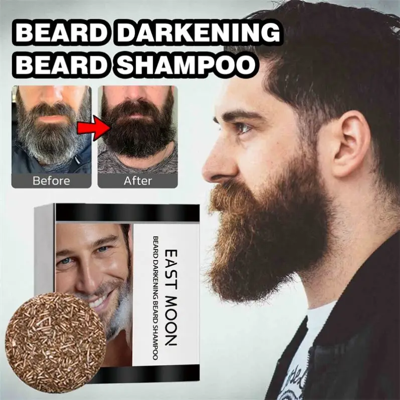 Beard Darkening Shampoo Conditioner Beard Regrowth Shampoo Bar Hair Damaged Treatment Black Hair Polygonum Solid