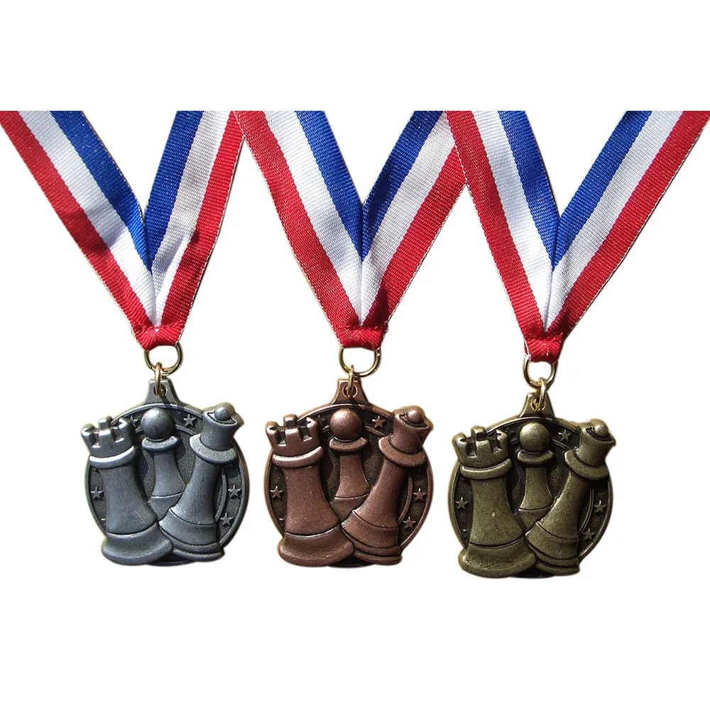 chess award medal with gold,silver,bronze