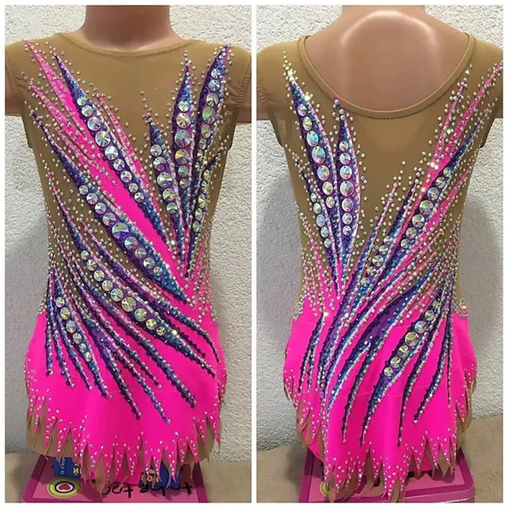 Ballroom ice figure skating dress design ballet Training Dancewear rhythmic gymnastics competition leotards For Women