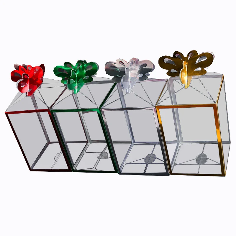 Top quality hot stamping gift packaging box clear PVC PET gold foil gift packaging box direct factory
