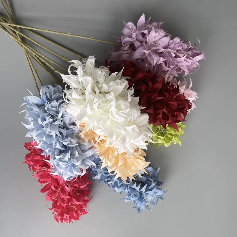 Оптовая продажа многоцветный искусственный подвесной одиночный цветок гортензии ветка