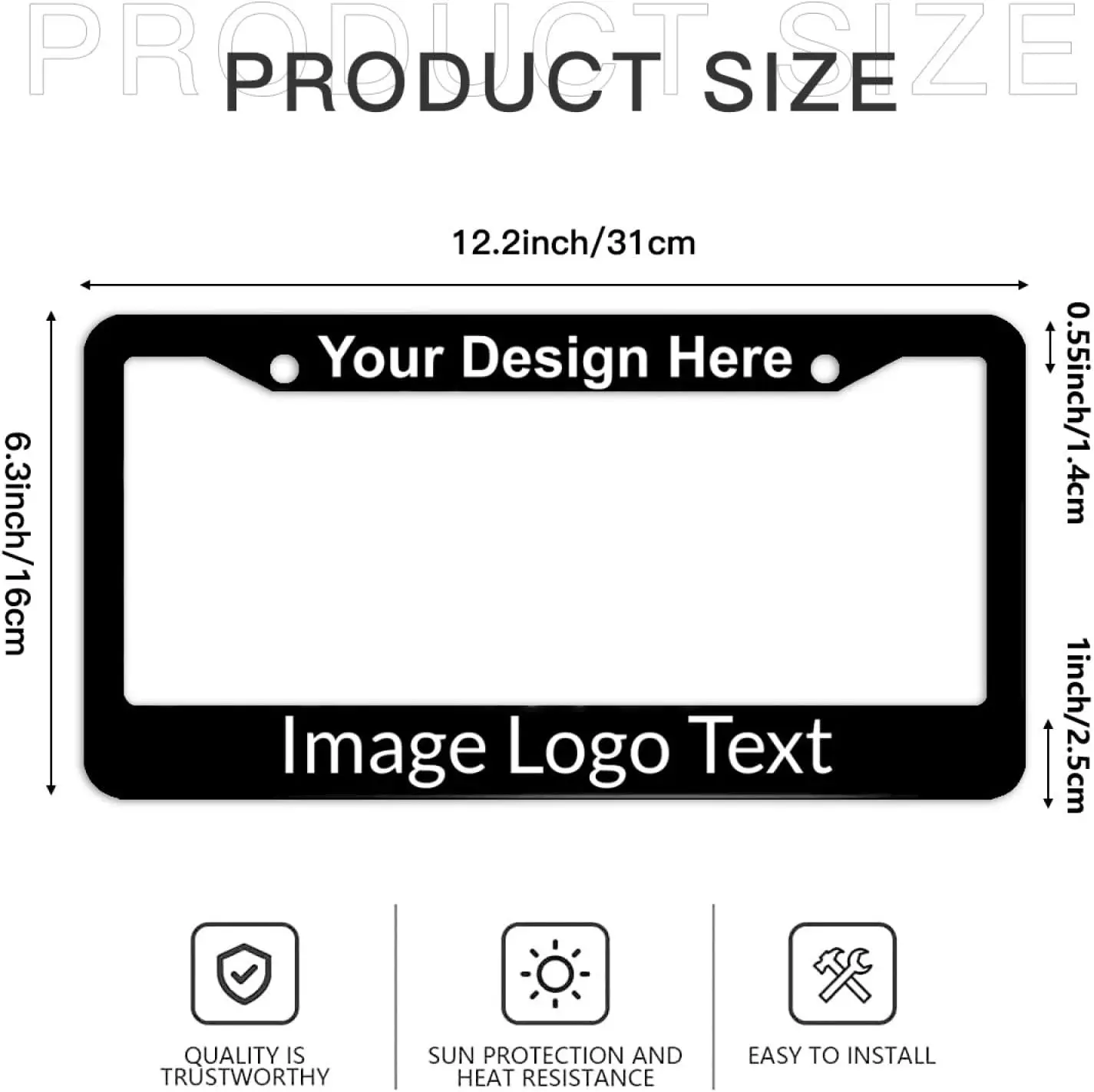 High Quality Alloy Car License Plate Frame/holder Cover License Plate Frames Car Number License Plate Frame With Custom Logo
