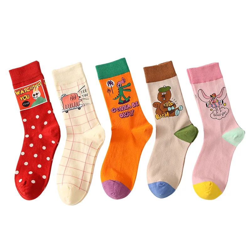 Wholesale Good Price Support Custom Color Pattern Size Colorful Women Crew socks