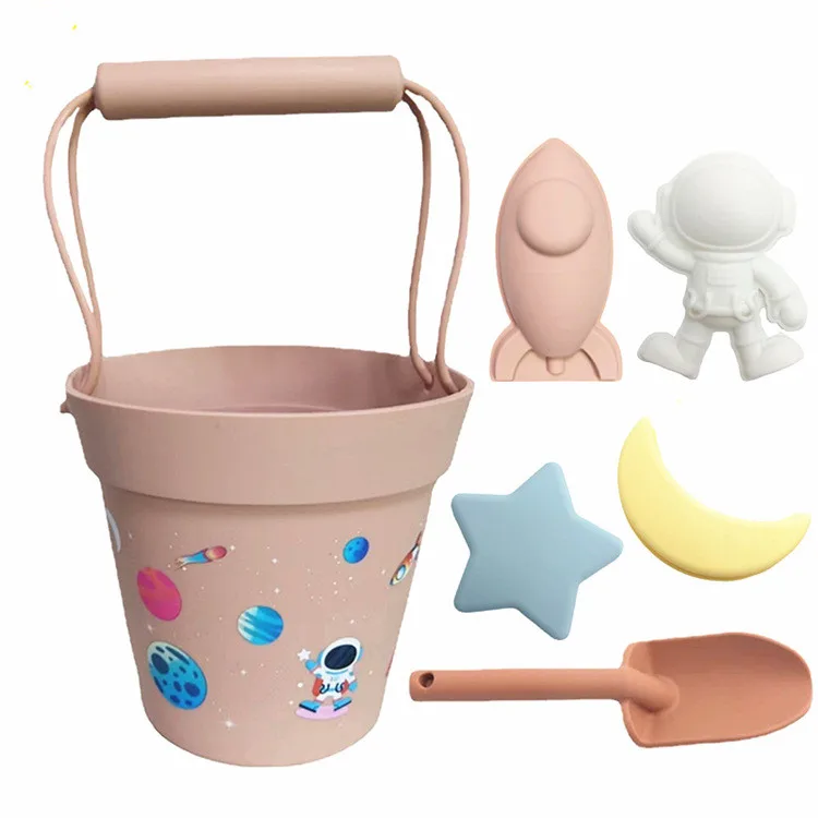 4 colors Outer space silicone kids beach & sand toy set for summer
