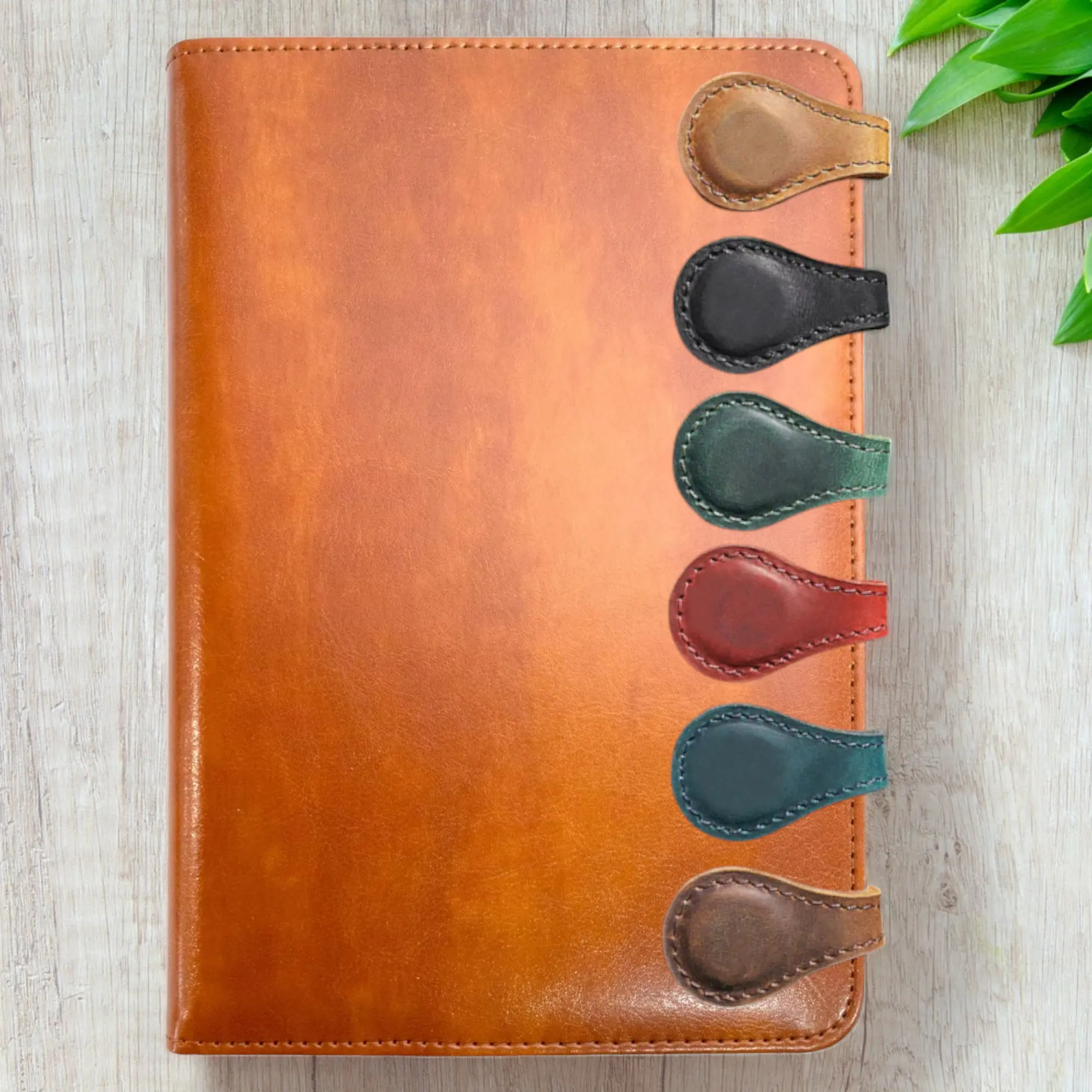 Custom Leather Magnetic Bookmark Personalized Handmade Leather Bookmark Reader Gift Gift for Him for Her