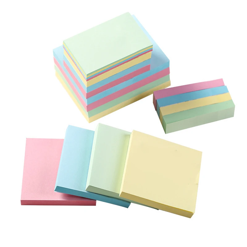 100 Sheets Square Candy Color Sticky Note Self-Adhesive Memo Pad Office Index Stickers Bookmark Diy Handbook Decor School Supply