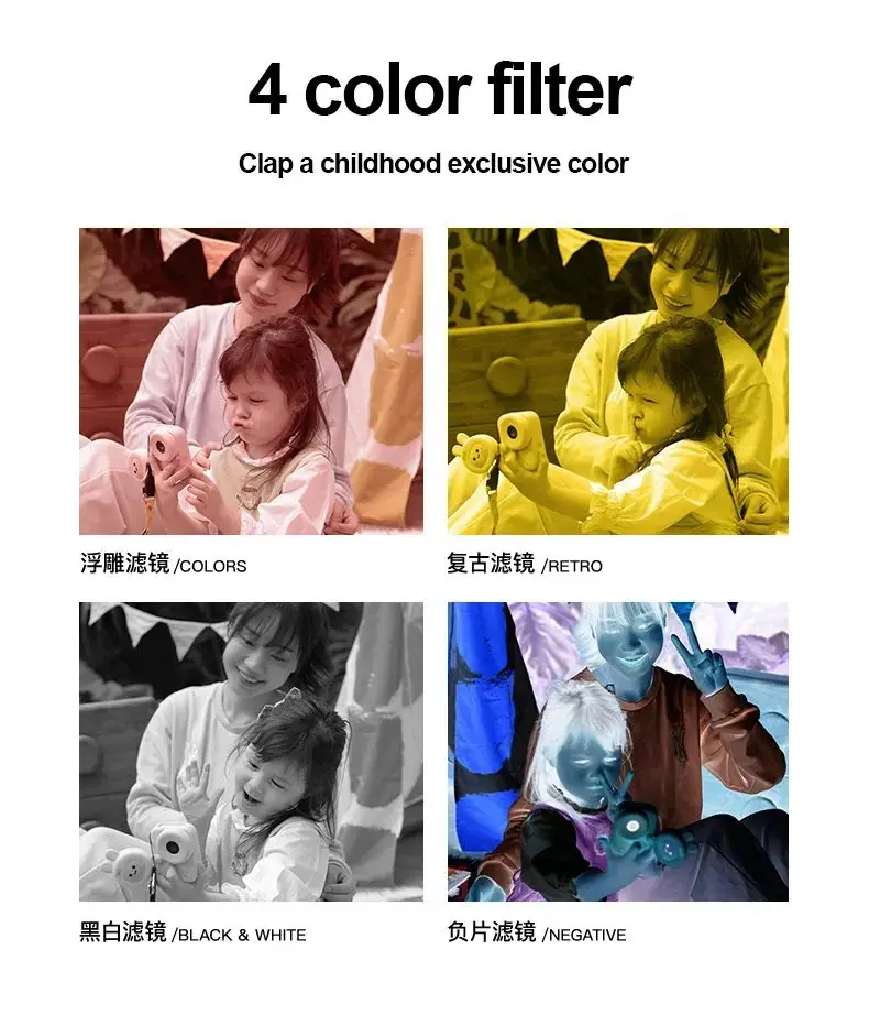 Kids Instant Print Camera For Baby Boys Girls 1080P HD Mini Camera With Thermal Photo Paper Toys Digital Camera Gifts Toys