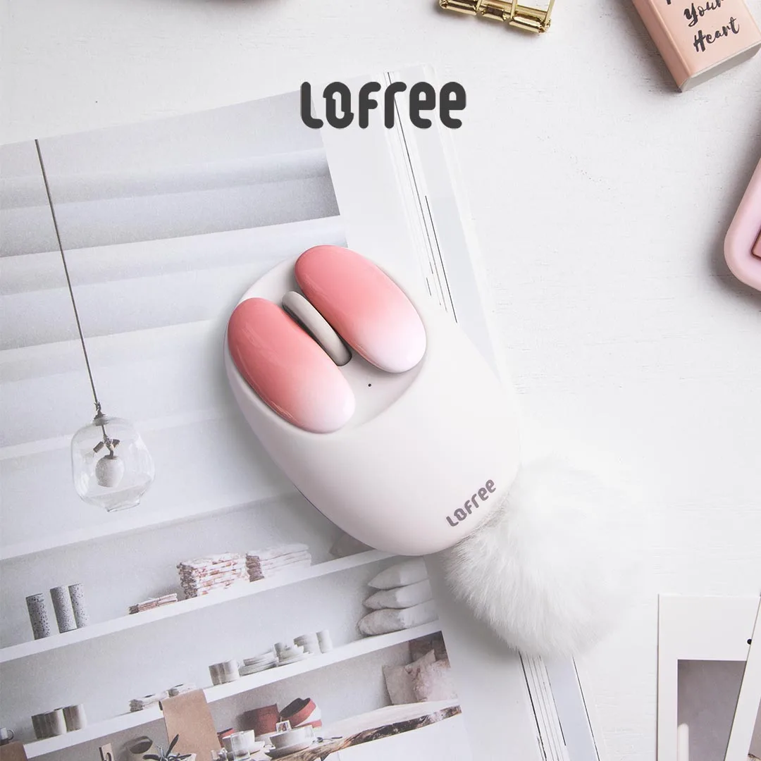 LOFREE Creative BT Wireless Mouse For Laptop Desktop Android Windows IOS System Wireless Mouse For Girls Christmas Gift