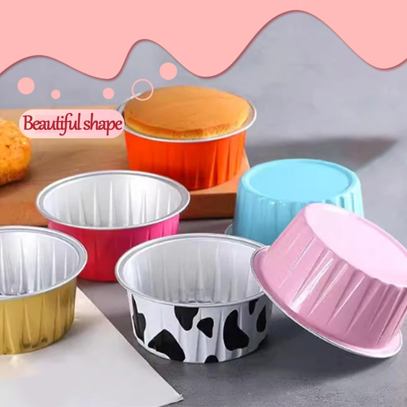 DOMED Cupcake Frying Pan-5 oz Mini Aluminum Baking Tray Disposable Lamikins Mini Cake Tray Cake Container Cupcake Muffin Cake