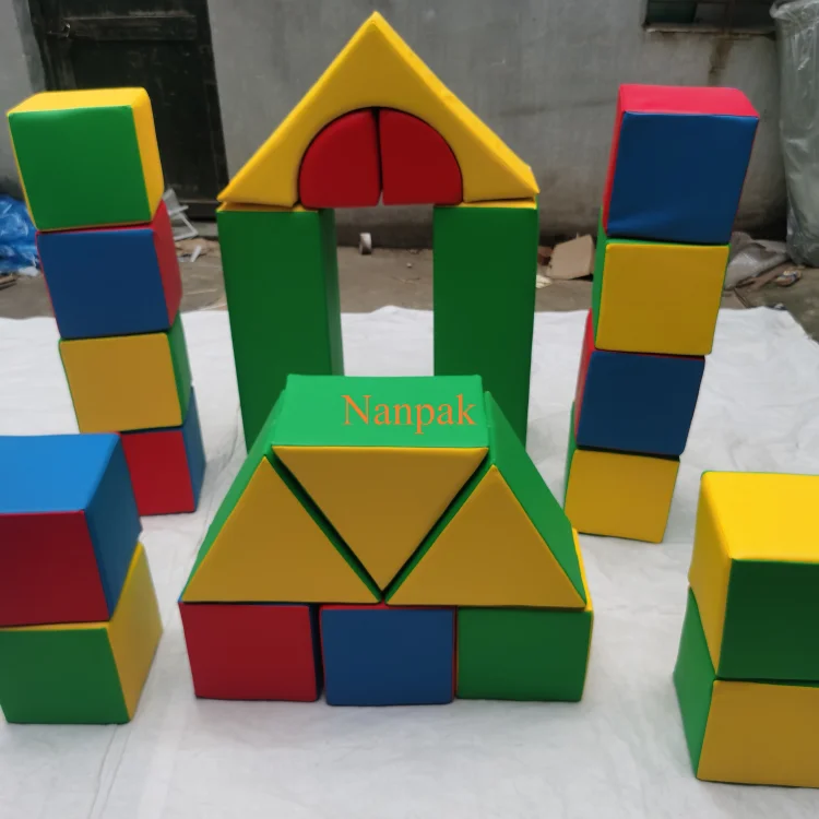 Low price rainbow foam soft play equipment climbing blocks rental event birthday soft play kids sensory equipment soft play set