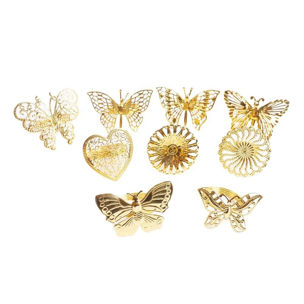 New Arrival Metal Tabletop Napkin Holder Ring For Valentines Day Wedding Dinner Decor Heart Shaped Napkin Rings