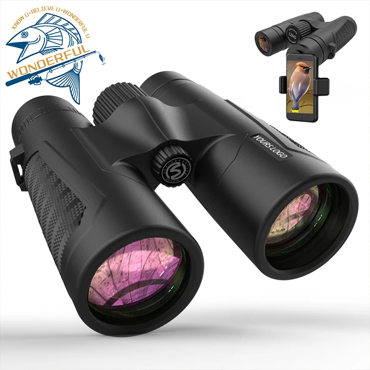 10x42 12x42 Hand Compact Factory Price   Long Range High Definition Binocular Telescope