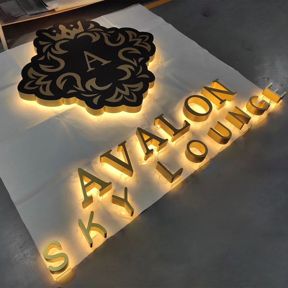 personalized 3d logo BackLight Backlit led illuminated sign led logo display outdoor indoor custom led sign for wall decor