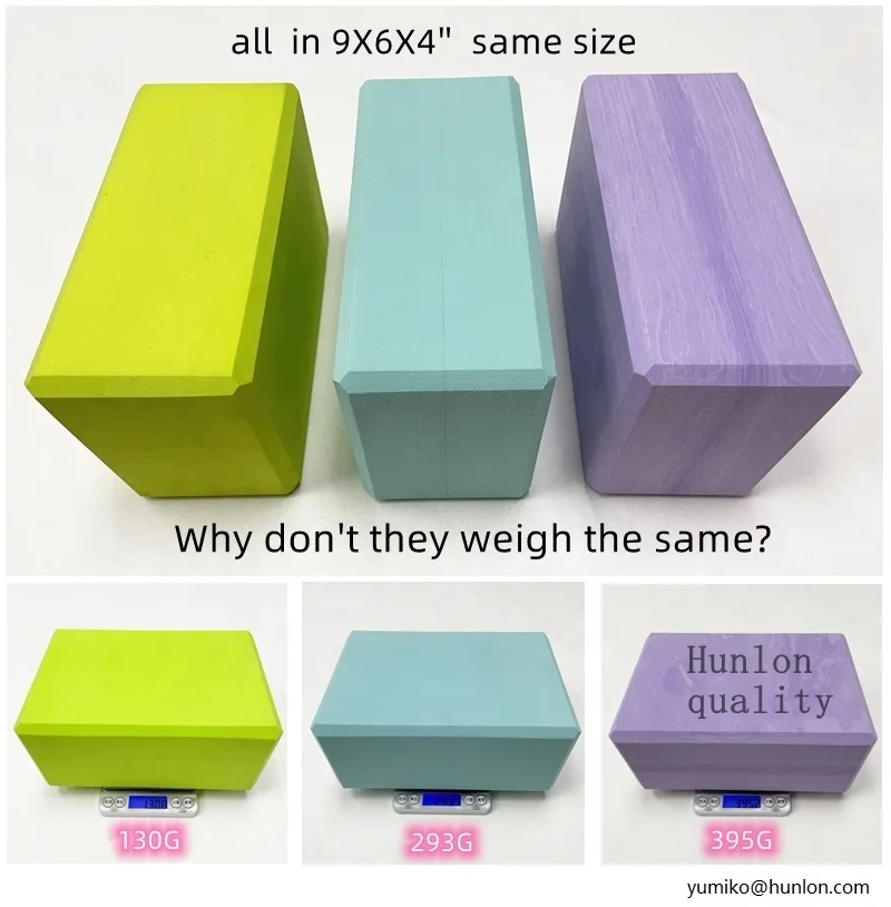 HUNLON High quality good balance and excellent support heavy foam eva yoga brick 9x6x4'