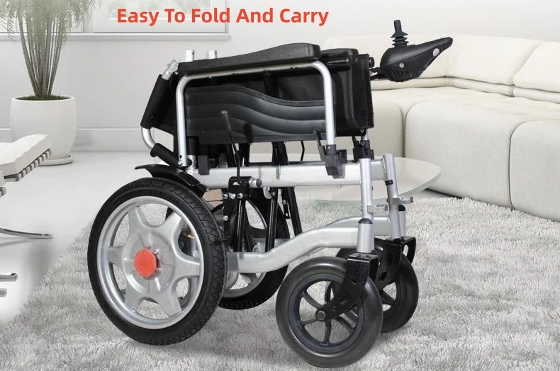 Excellent Lightest acid-lead  Battery Electric Wheel Chair Lightweight Portable Foldable Electric wheelchair with Long Distance