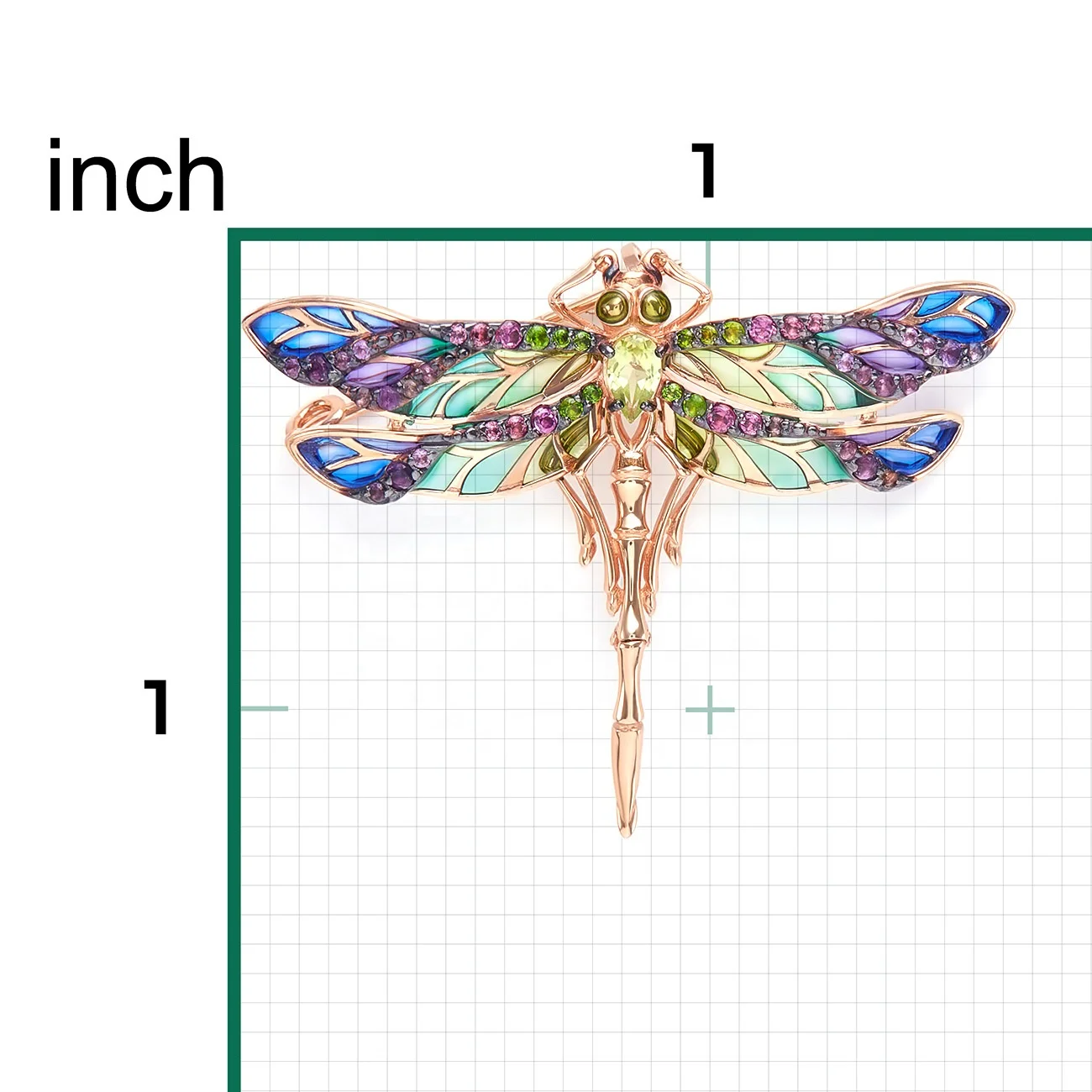 Fashion Brooch 14K Solid Rose Gold Chrysolite Garnet Amethyst Chromdiopside Enamel OEM ODM Yellow White Gold Unique Design