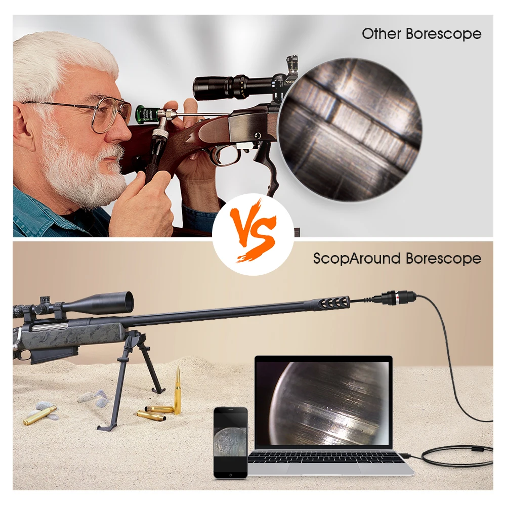 TESLONG 0.2 inch Side-view mirror firearm borescope for gunsmiths
