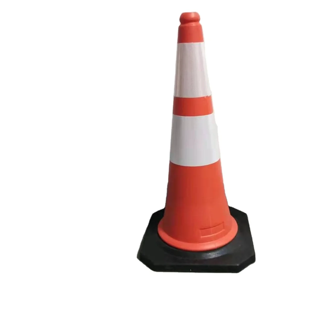 750mm Reflective Traffic Cones Safety Plastic Cone Rubber Base Cones