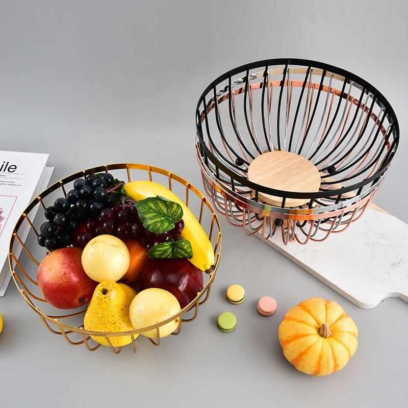 Fruit basket Iron fruit tray living room home coffee table snack tray storage basket light luxury wind storage basket
