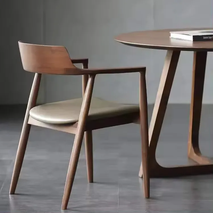 Modern Simple Design Coffee Shop Furniture Solid Ash Dining Restaurant Wood Chair