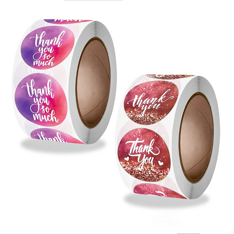 1Inch Colors Different Design Decorative Sealing Thank You Stickers Labels for Christmas Gifts, Wedding, Party