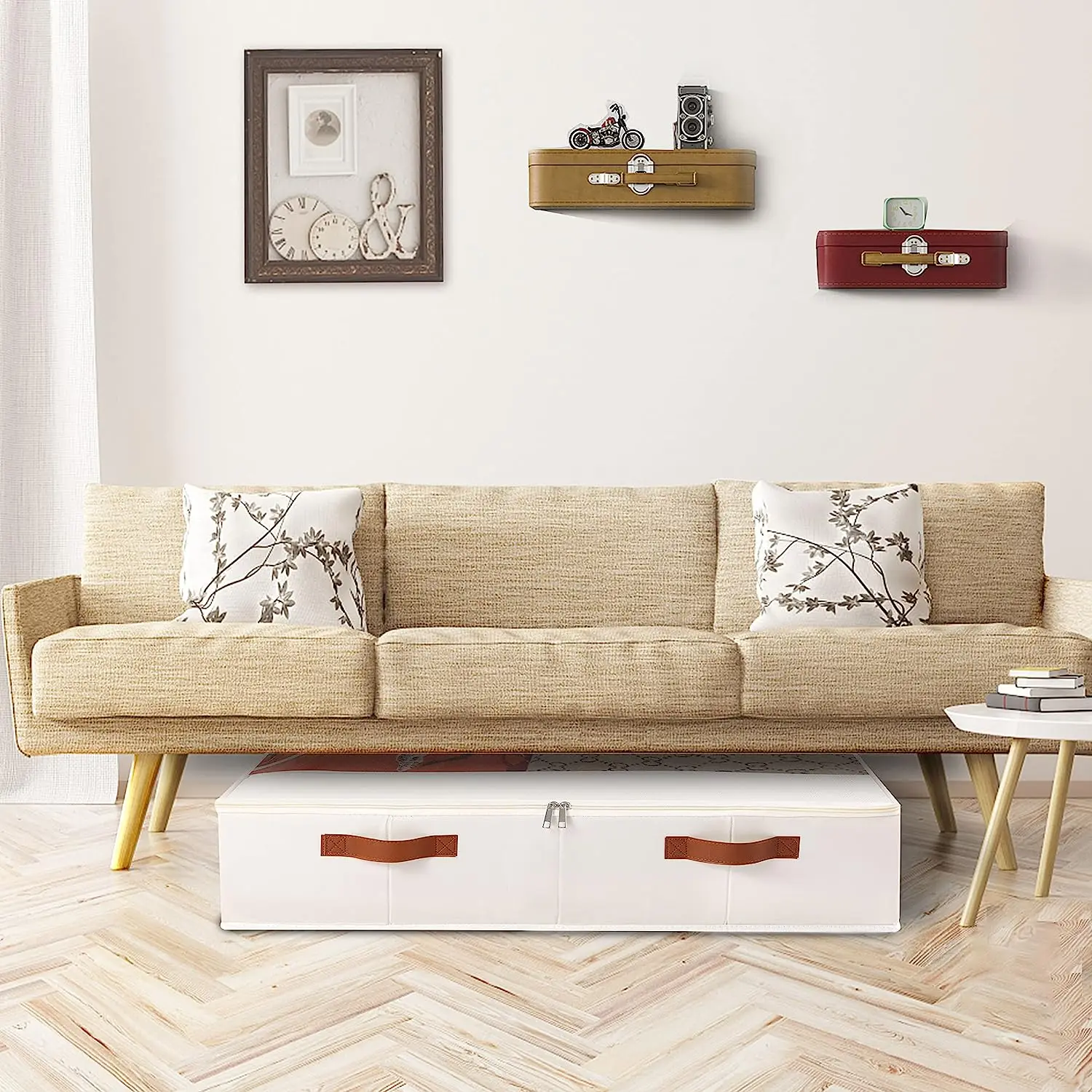 4-Pack Under-Bed Foldable Clothing Organizer Containers with Transparent Windows and 4 Reinforced Handles Bag Storage Solution