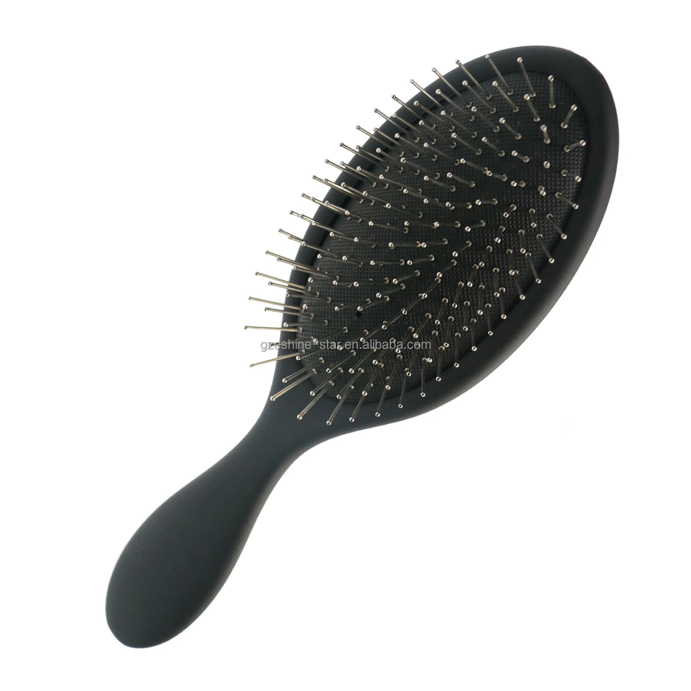 Custom Private Logo Black Metal Pin with Round Ball Medium Air Cushion Paddle Brush Metal Pin Brush