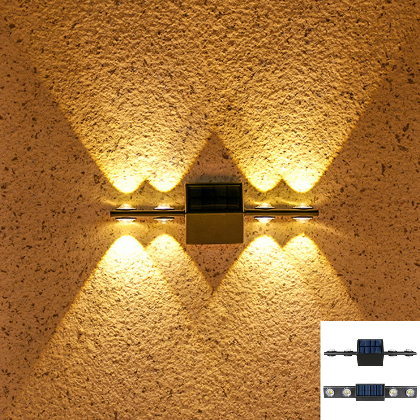 Солнечные наружные Настенные светильники 8led Темный датчик 2 шт. водонепроницаемые солнечные для сада патио двора стены
