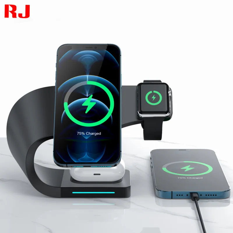 Магнитное портативное зарядное устройство 3 в 1 беспроводное для iwatch