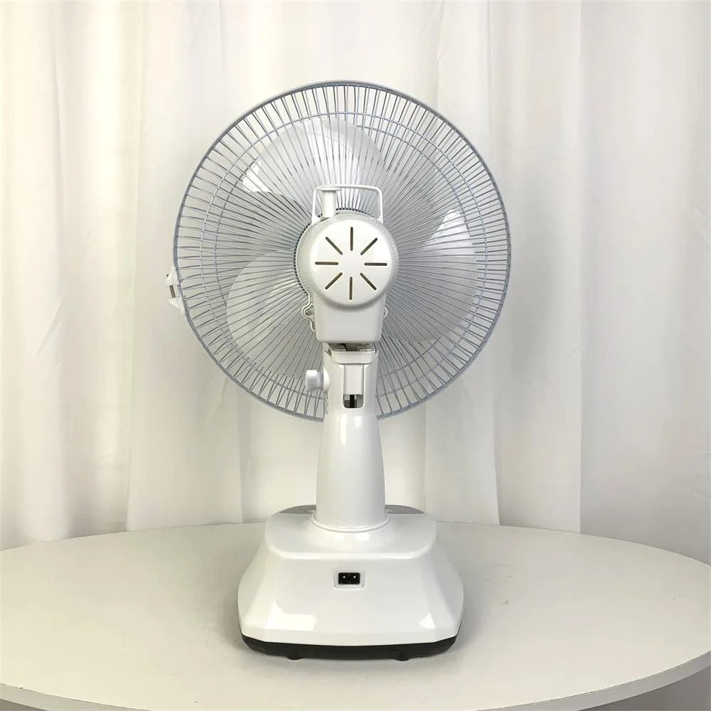 Energy 12 Inch Emergency Charger Solar Table Fan Desk Fan Rechargeable Car Quantity Copper OEM Motor Acid Power Battery Time Air