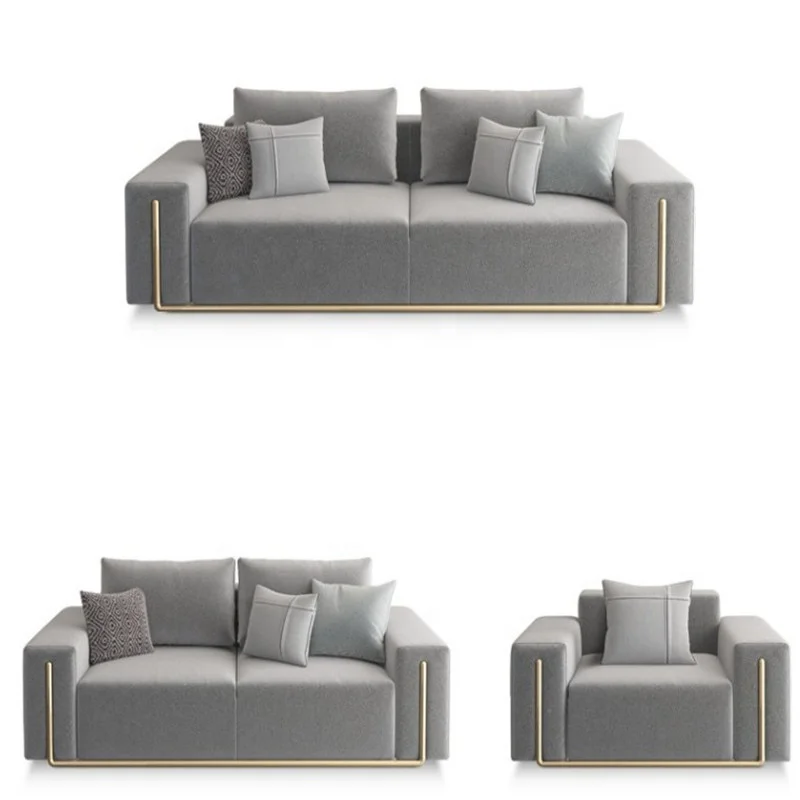 European Retro Living Room Boutique Three Seat Black PU Synthetic Leather Sofa